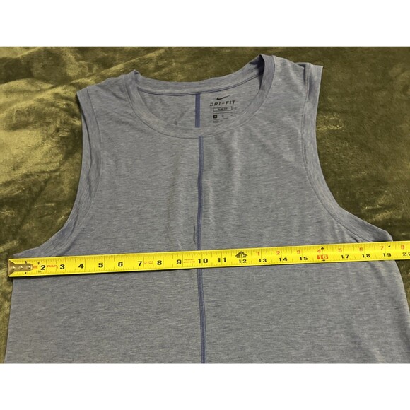 Medium Nike Yoga Mens Dri FIT Training Tank Top BV4036 431 Lapis/Aluminium/Black - Picture 6 of 7